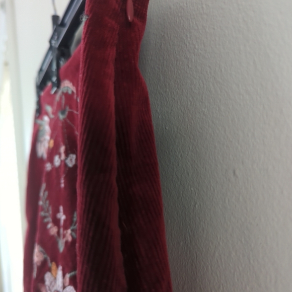 Blu pepper mini skirt women's size small lined embroidered corduroy red - Picture 4 of 6